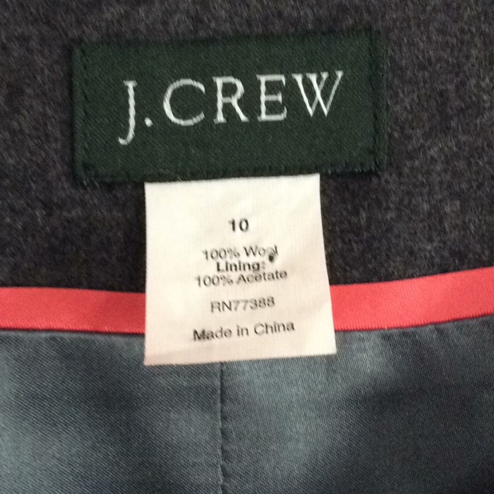 JCrew Grey Wool Ruffle Button Front Blazer - Picture 2 of 7